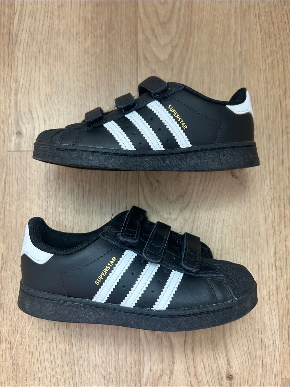 Adidas Superstar CF C Velcro Sneakers Gold Foil Size 10 EUC